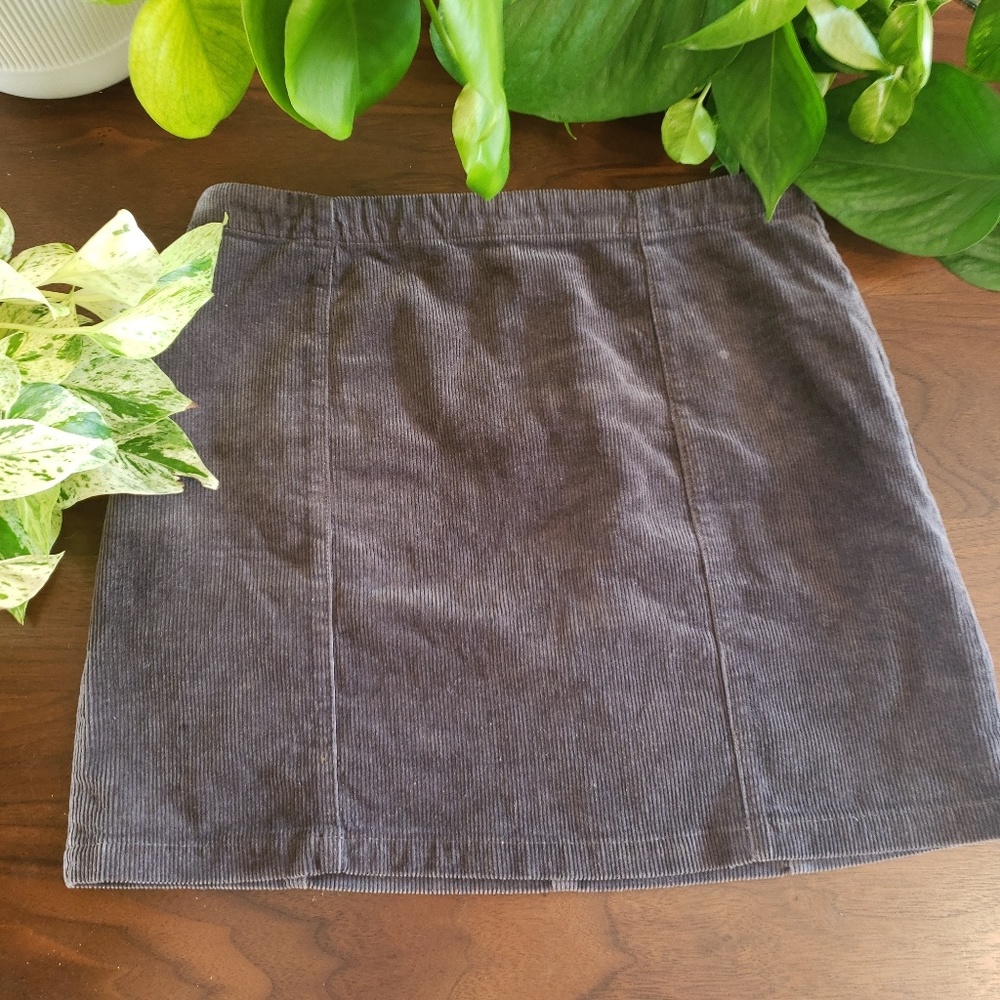 Corduroy Charcoal Grey Skirt